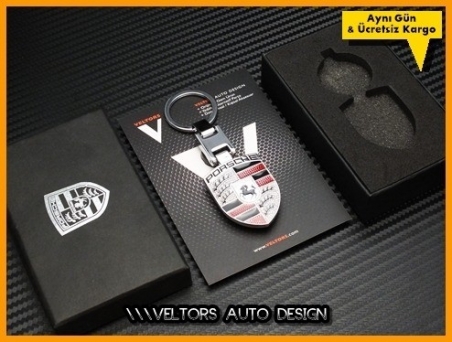 Porsche Logo Amblem Boxed Porsche Anahtarlık