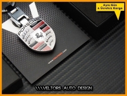 Porsche Logo Amblem Boxed Porsche Anahtarlık