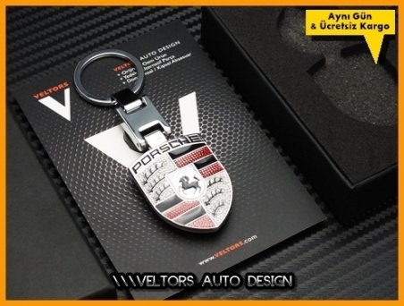 Porsche Logo Amblem Boxed Porsche Anahtarlık