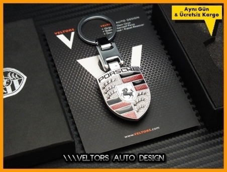 Porsche Logo Amblem Boxed Porsche Anahtarlık