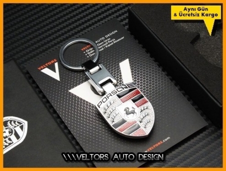 Porsche Logo Amblem Boxed Porsche Anahtarlık