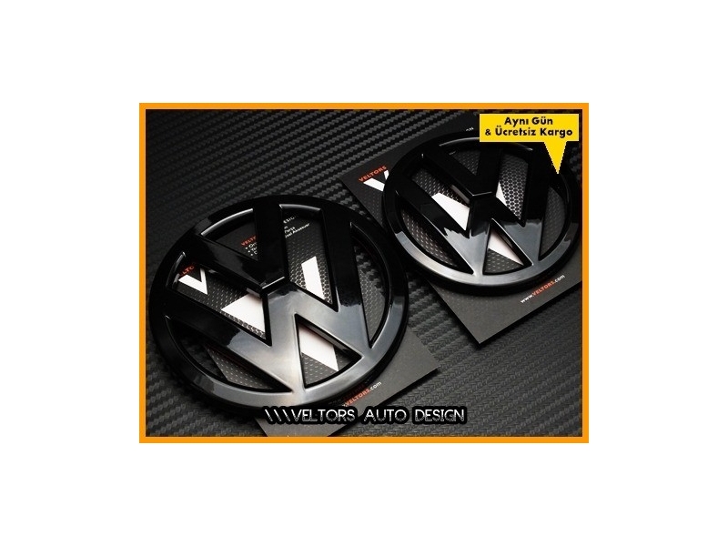 VW MK3 Scirocco Piano Black Scirocco Logo Amblem Seti VW MK3 Scirocco Piano Black Scirocco Logo Amblem Seti
