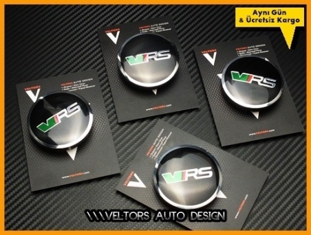 Skoda VRS Logo Amblem Jant Göbeği Göbek Kapak Seti