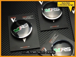 Skoda VRS Logo Amblem Jant Göbeği Göbek Kapak Seti