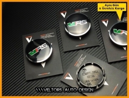 Skoda VRS Logo Amblem Jant Göbeği Göbek Kapak Seti
