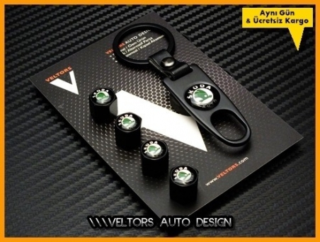 Skoda Logo Amblem Anahtarlık Sibop Kapak Seti