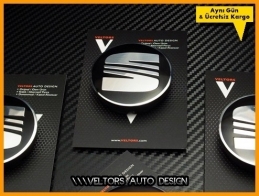 Seat Logo Amblem Jant Göbeği Göbek Kapak Seti