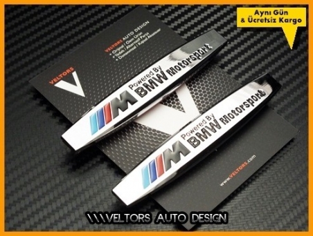 BMW M Motorsport Yan M Logo Amblem Seti