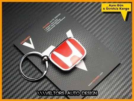 Honda Kırmızı Logo Amblem Özel Krom Honda Anahtarlık