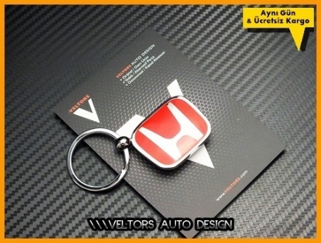 Honda Kırmızı Logo Amblem Özel Krom Honda Anahtarlık
