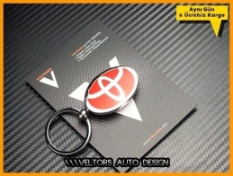 Toyota Logo Amblem Özel Krom Kırmızı Toyota Anahtarlık