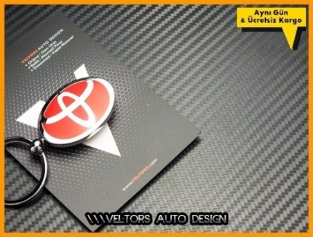 Toyota Logo Amblem Özel Krom Kırmızı Toyota Anahtarlık