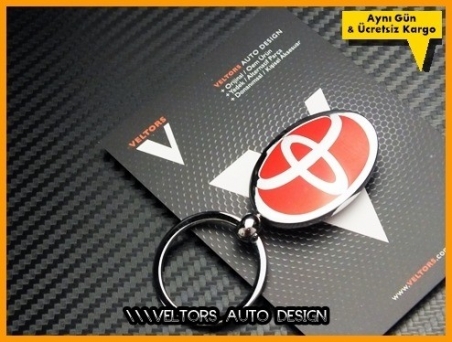 Toyota Logo Amblem Özel Krom Kırmızı Toyota Anahtarlık