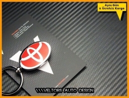 Toyota Logo Amblem Özel Krom Kırmızı Toyota Anahtarlık Toyota Logo Amblem Özel Krom Kırmızı Toyota Anahtarlık