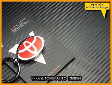 Toyota Logo Amblem Özel Krom Kırmızı Toyota Anahtarlık