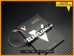 Mercedes BRABUS Logo Amblem Özel Krom BRABUS Anahtarlık