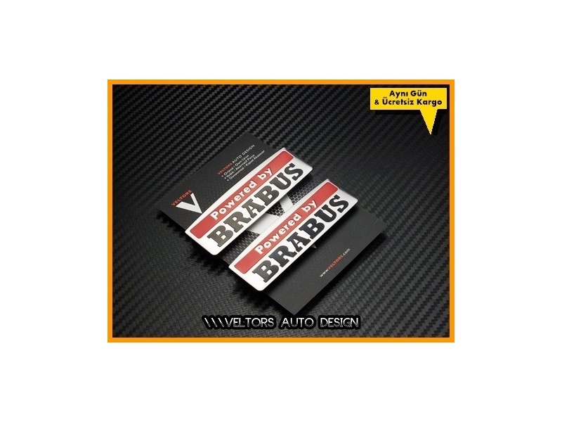 Mercedes Powered by BRABUS Yan Logo Amblem Seti