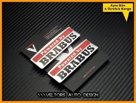 Mercedes Powered by BRABUS Yan Logo Amblem Seti