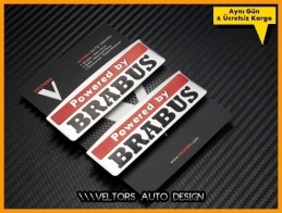 Mercedes Powered by BRABUS Yan Logo Amblem Seti