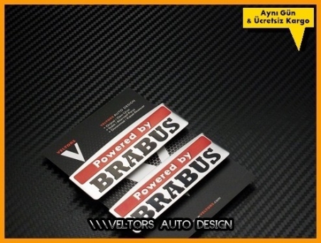 Mercedes Powered by BRABUS Yan Logo Amblem Seti