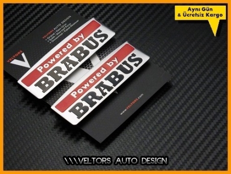 Mercedes Powered by BRABUS Yan Logo Amblem Seti