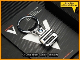 BMW 5 Serisi Logo Amblem Özel Krom 5 Anahtarlık