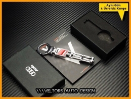 Audi A4 Serisi RS4 Logo Amblem Özel Krom Audi RS4 Anahtarlık