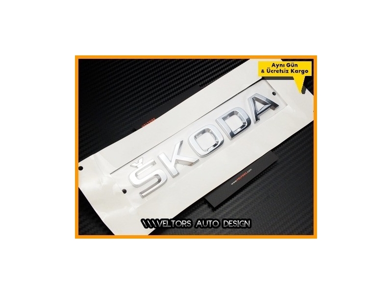 Skoda Bagaj Yazı Skoda Logo Amblem Skoda Bagaj Yazı Skoda Logo Amblem