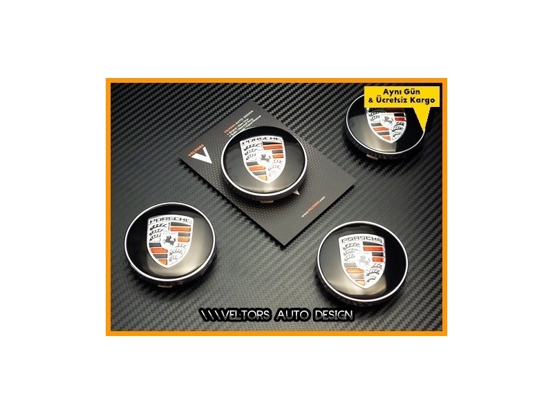 Porsche Logo Amblem Jant Göbeği Göbek Kapak Seti