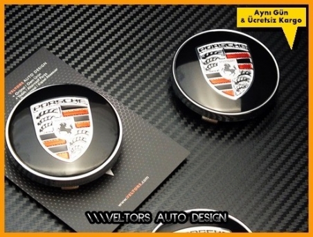 Porsche Logo Amblem Jant Göbeği Göbek Kapak Seti