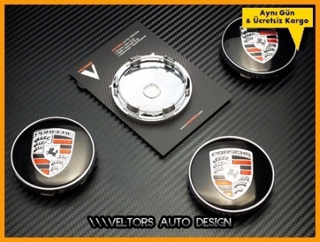 Porsche Logo Amblem Jant Göbeği Göbek Kapak Seti
