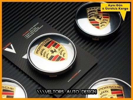 Porsche Logo Amblem Jant Göbeği Göbek Kapak Seti