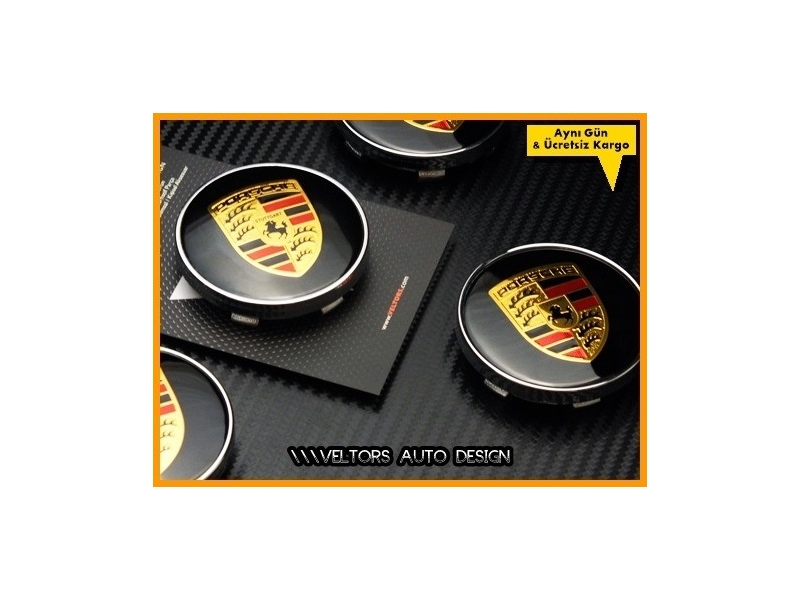 Porsche Logo Amblem Jant Göbeği Göbek Kapak Seti