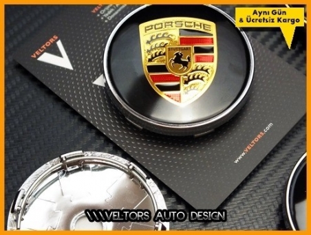 Porsche Logo Amblem Jant Göbeği Göbek Kapak Seti