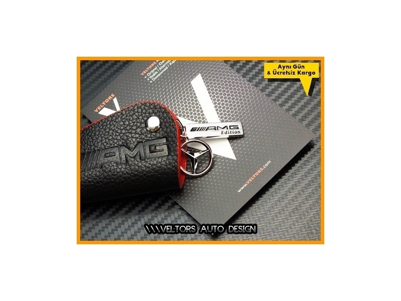 Mercedes 3D Gerçek Deri Kırmızı AMG Logo Amblem Anahtarlık Mercedes 3D Gerçek Deri Kırmızı AMG Logo Amblem Anahtarlık