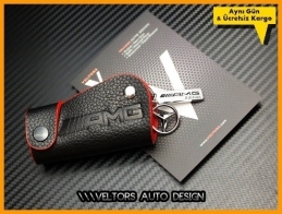 Mercedes 3D Gerçek Deri Kırmızı AMG Logo Amblem Anahtarlık Mercedes 3D Gerçek Deri Kırmızı AMG Logo Amblem Anahtarlık