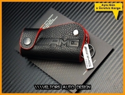 Mercedes 3D Gerçek Deri Kırmızı AMG Logo Amblem Anahtarlık Mercedes 3D Gerçek Deri Kırmızı AMG Logo Amblem Anahtarlık