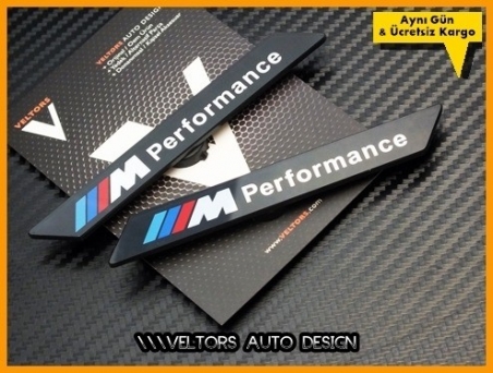 BMW M Performance Yan Logo Amblem Seti
