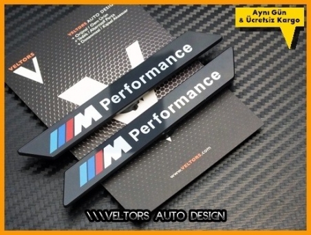 BMW M Performance Yan Logo Amblem Seti