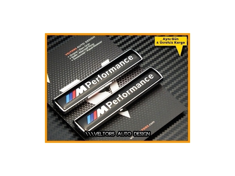 BMW M Performance Yan Logo Amblem Seti