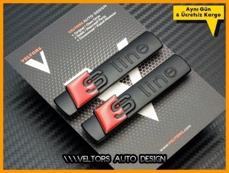 Audi S Line Matte Black Logo Amblem Seti