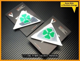 Alfa Romeo Yonca Yan Çamurluk Logo Amblem Seti