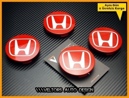 Honda Kırmızı Jant Göbeği Göbek Kapak Seti