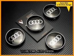 Audi Logo Amblem Jant Göbeği Göbek Kapak Seti