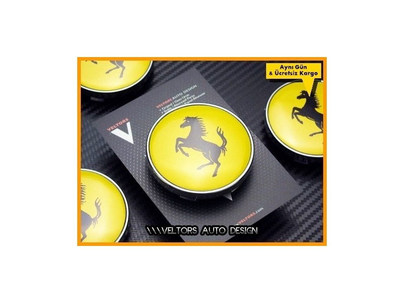 Ferrari Logo Amblem Jant Göbek Kapak Seti
