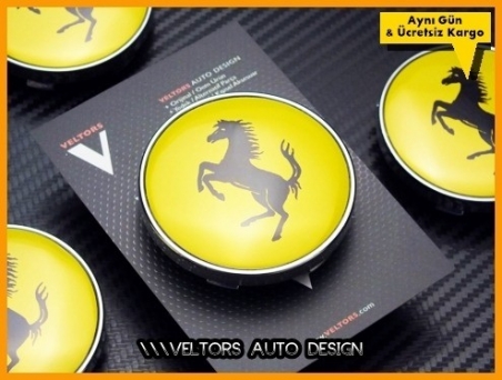 Ferrari Logo Amblem Jant Göbek Kapak Seti
