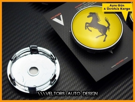 Ferrari Logo Amblem Jant Göbek Kapak Seti