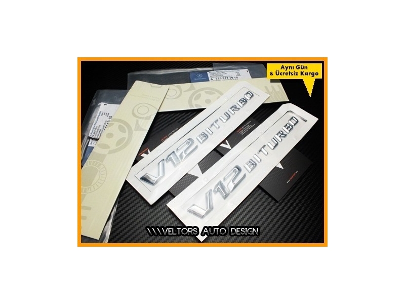 Mercedes V12 Biturbo Yan Logo Amblem Seti