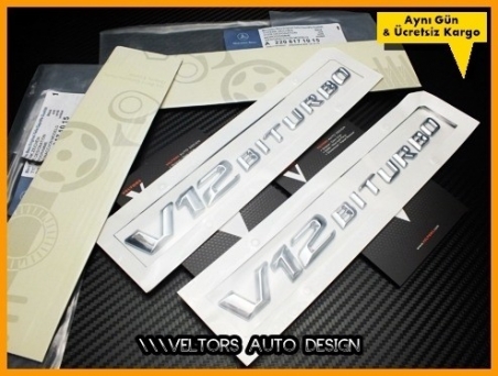 Mercedes V12 Biturbo Yan Logo Amblem Seti