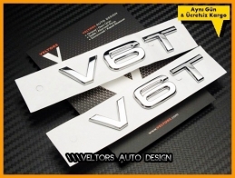 Audi V6 / V6 T Yan Çamurluk Logo Amblem Seti